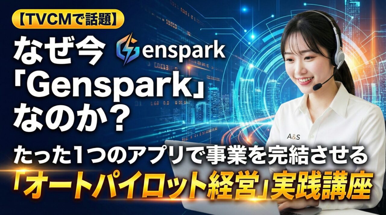 【TVCMで話題】なぜ今「Genspark」なのか？たった1つのアプリで事業を完結させる「オートパイロット経営」実践
