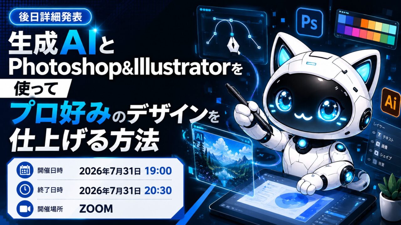 【後日詳細発表】生成AIとPhotoshop＆Illustratorを使ってプロ好みのデザインを仕上げる方法