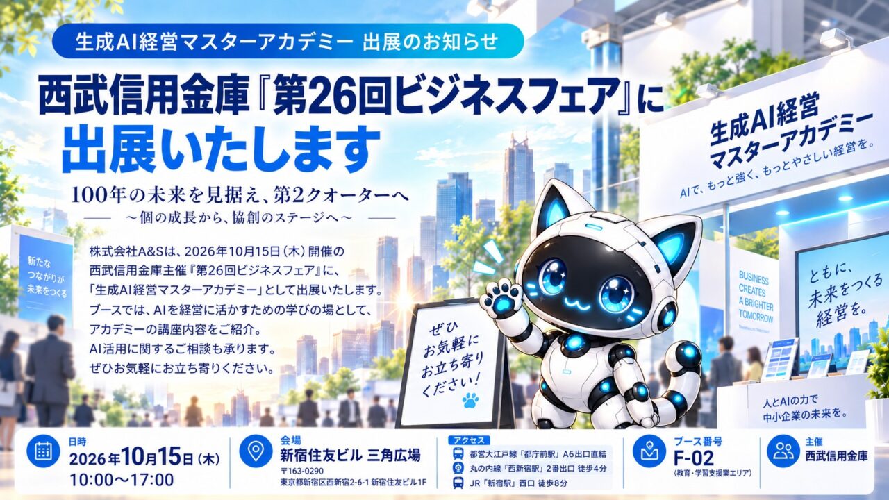 【出展のお知らせ】西武信用金庫「第26回ビジネスフェア」に出展いたします